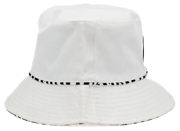 Chanel Black & White Zebra Pattern Cotton Lined CC Bucket Hat One Size