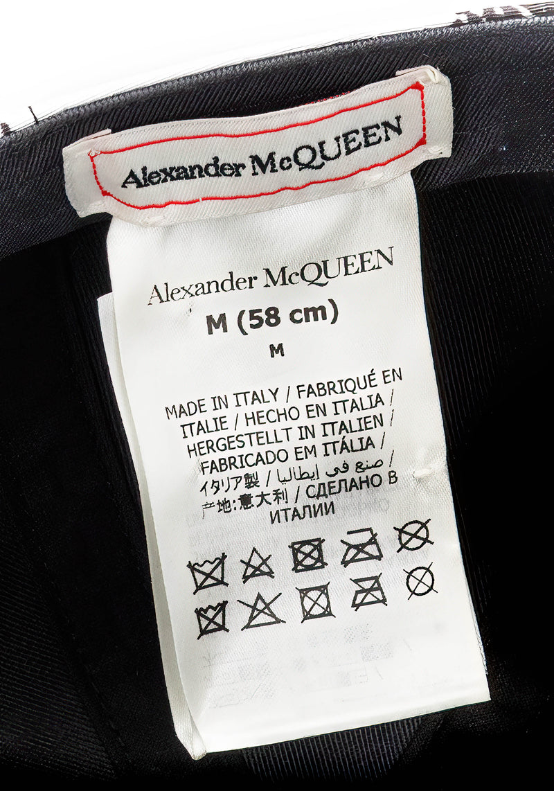Alexander McQueen Black & White 1992 Graffiti Cap Size 58