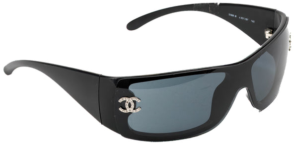 Chanel Black 5088-B Swarovski Crystal Mask Sunglasses