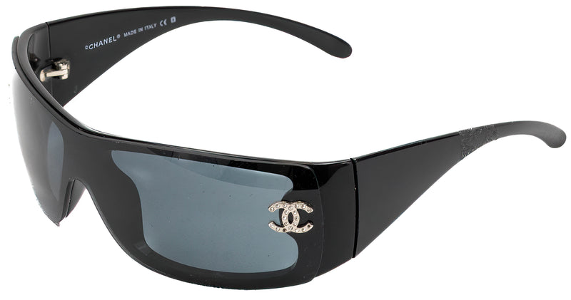 Chanel Black 5088-B Swarovski Crystal Mask Sunglasses