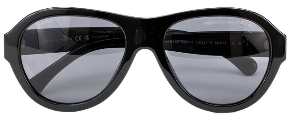 Chanel Acetate Strass Pilot Sunglasses 5467-B