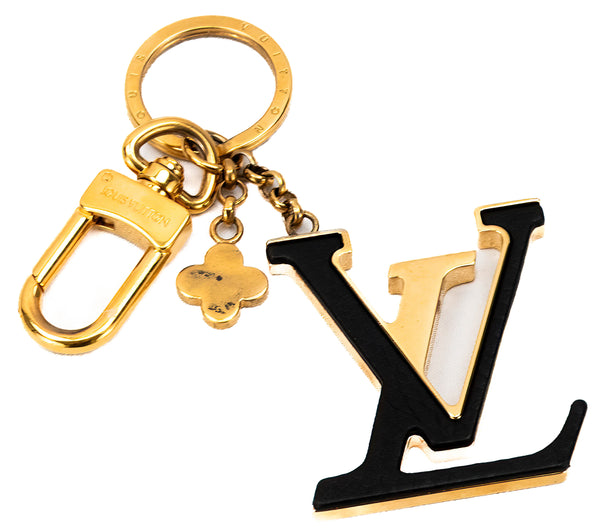 Louis Vuitton Gold & Black Enamel LV Capucines Bag Charm and Key Holder