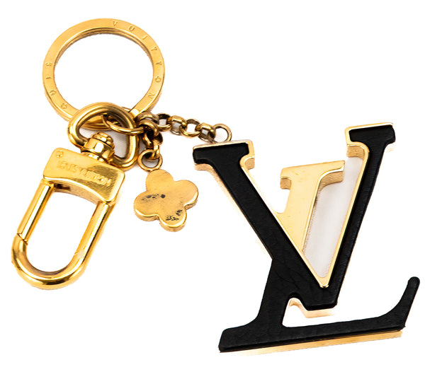 Louis Vuitton Gold & Black Enamel LV Capucines Bag Charm and Key Holder