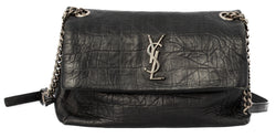 Saint Laurent Aged Black Leather Hollywood Flap Bag