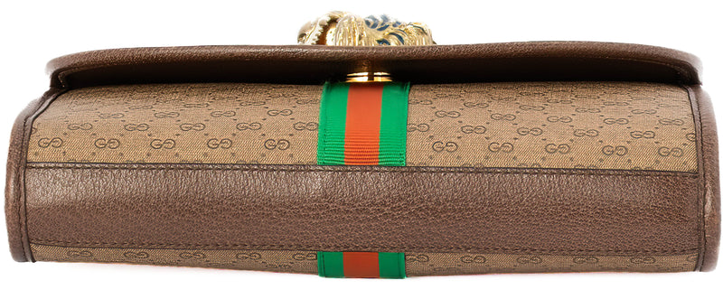 Gucci Vintage GG Supreme Monogram Web Small Rajah Slim Flap Shoulder Bag