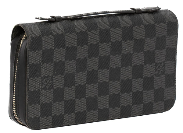 Louis Vuitton Grey Damier Ebene Graphite Coated Canvas Zippy XL Wallet