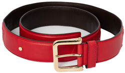 Saint Laurent Signature Red Calfskin Leather Belt Size 40