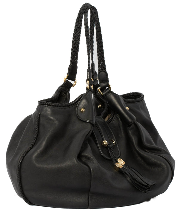 Gucci Black Leather Medium Marrakech Shoulder Bag