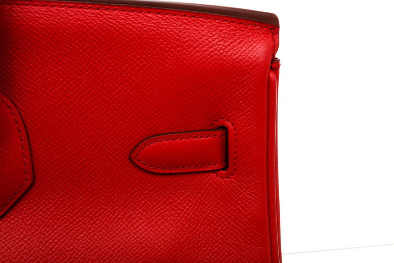 Hermes Rouge Casaque Epsom Leather 35cm Birkin Palladium Hardware