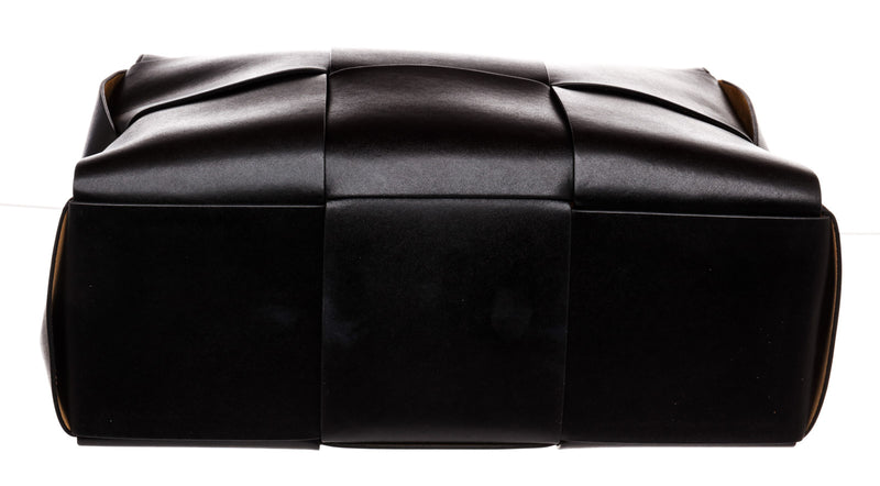 Bottega Veneta Black Woven Leather Arco Shoulder Bag