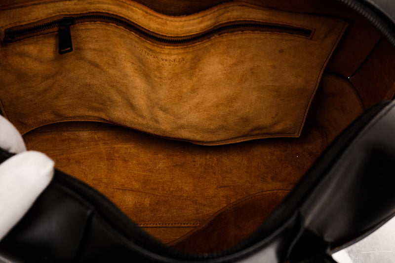 Bottega Veneta Black Woven Leather Arco Shoulder Bag
