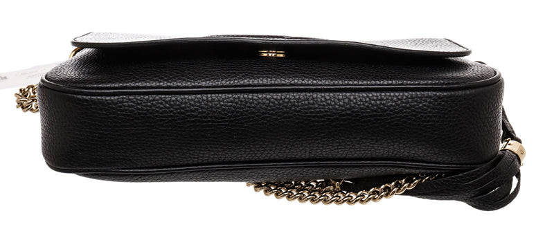 Gucci Black Pebbled Leather Medium Soho Flap Crossbody Bag