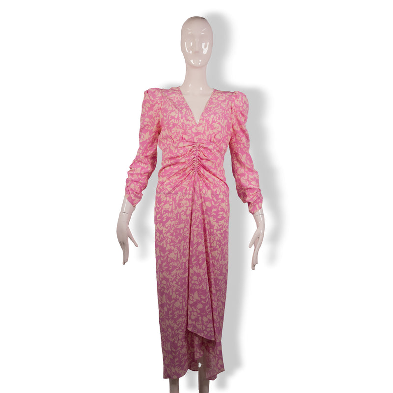 Isabel Marant Pink Cream Ruched Dress Size 36