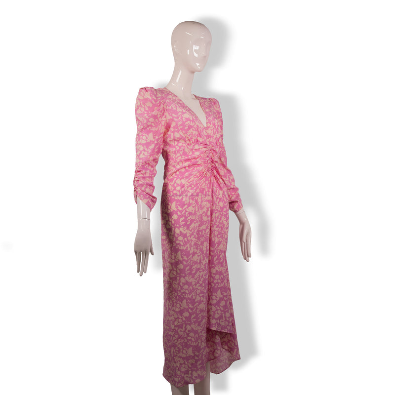 Isabel Marant Pink Cream Ruched Dress Size 36