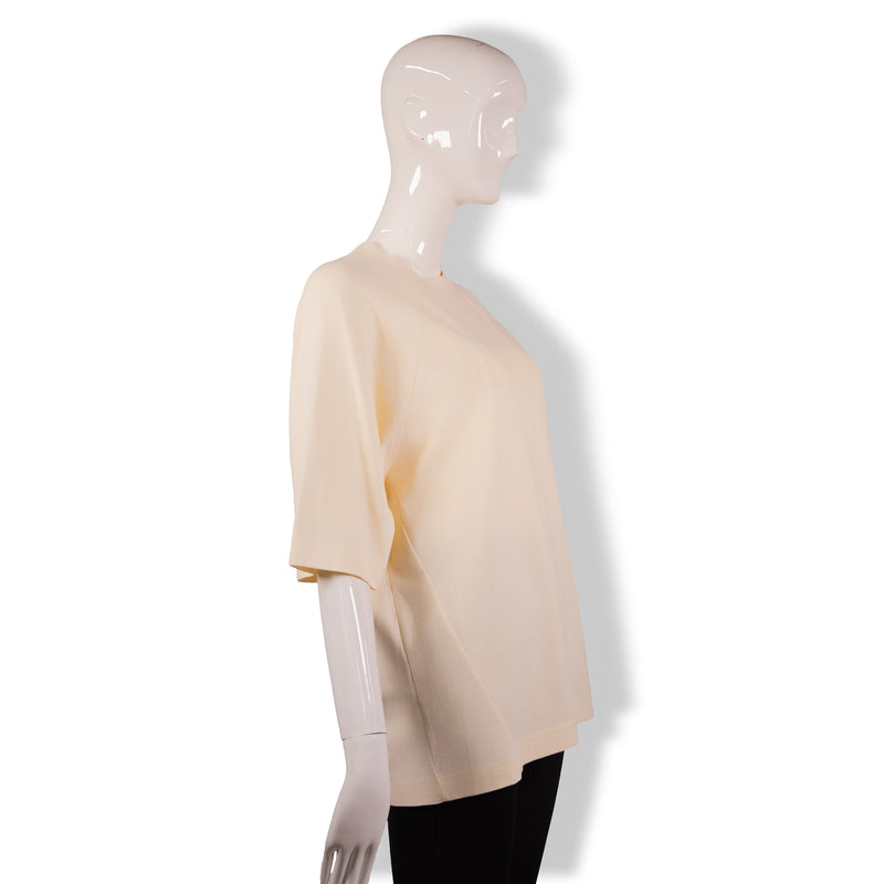 Jacquemus Cream Oversize Tee Cotton Top Size XS