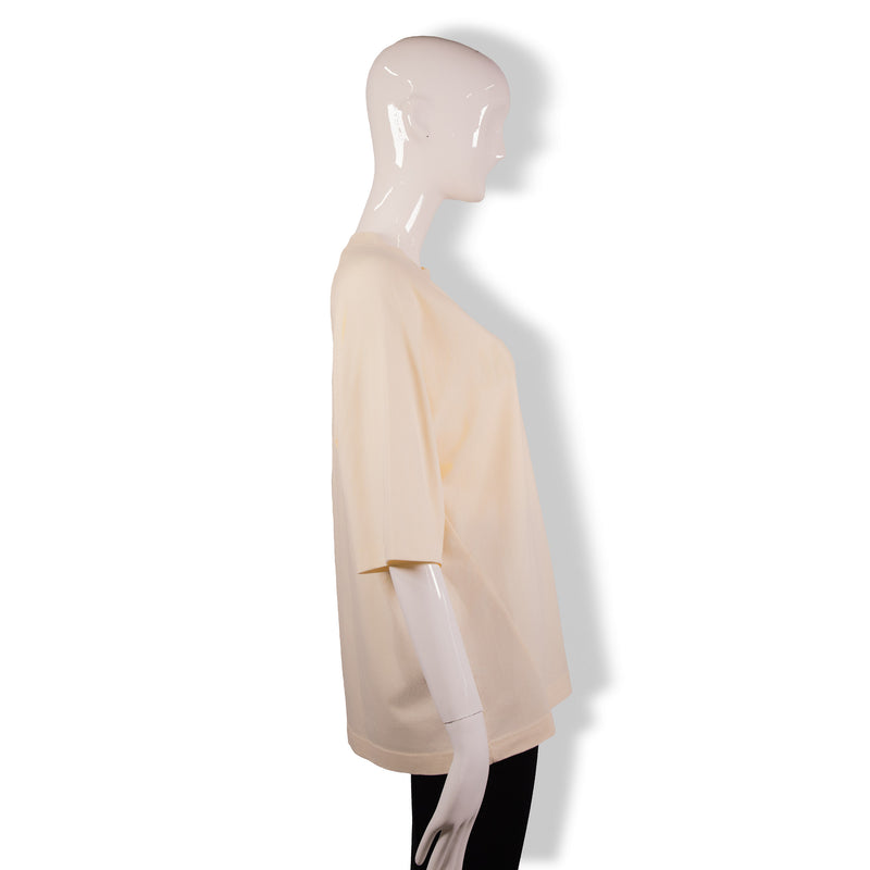 Jacquemus Cream Oversize Tee Cotton Top Size XS