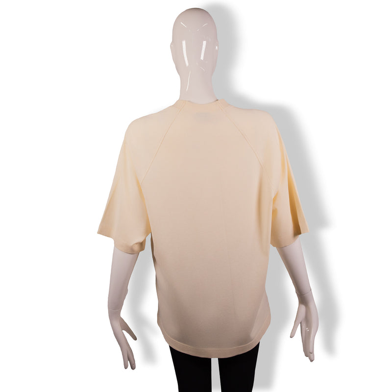 Jacquemus Cream Oversize Tee Cotton Top Size XS