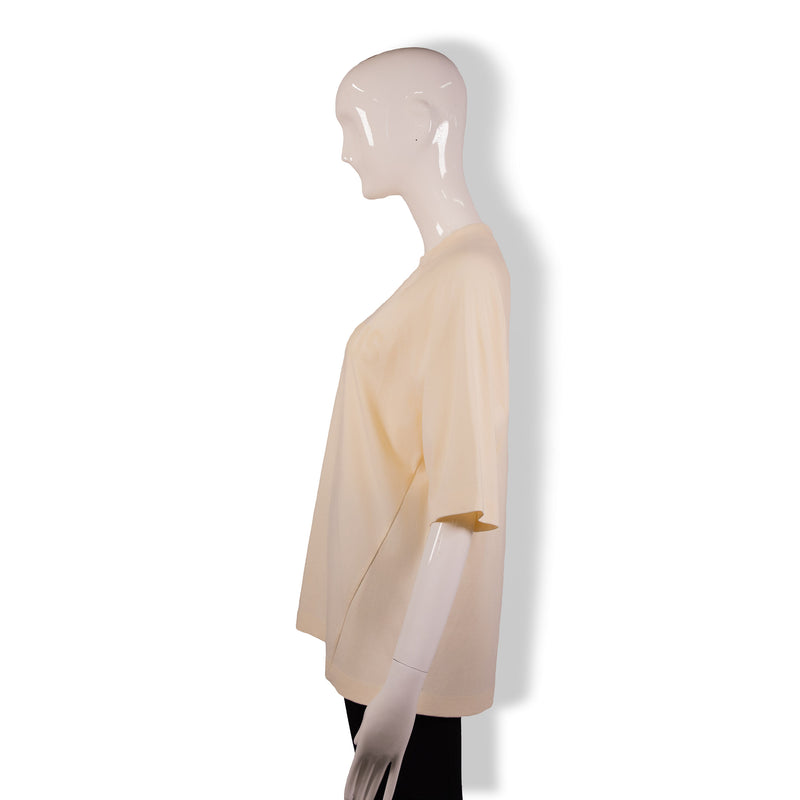 Jacquemus Cream Oversize Tee Cotton Top Size XS