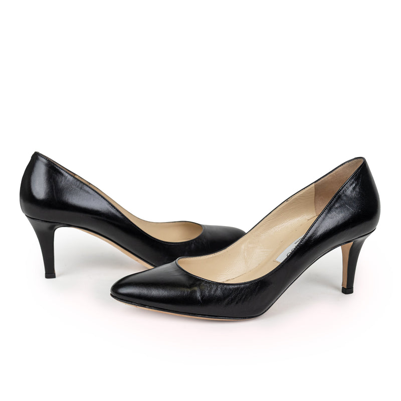 Jimmy Choo Black Kid Leather Heels Size 39