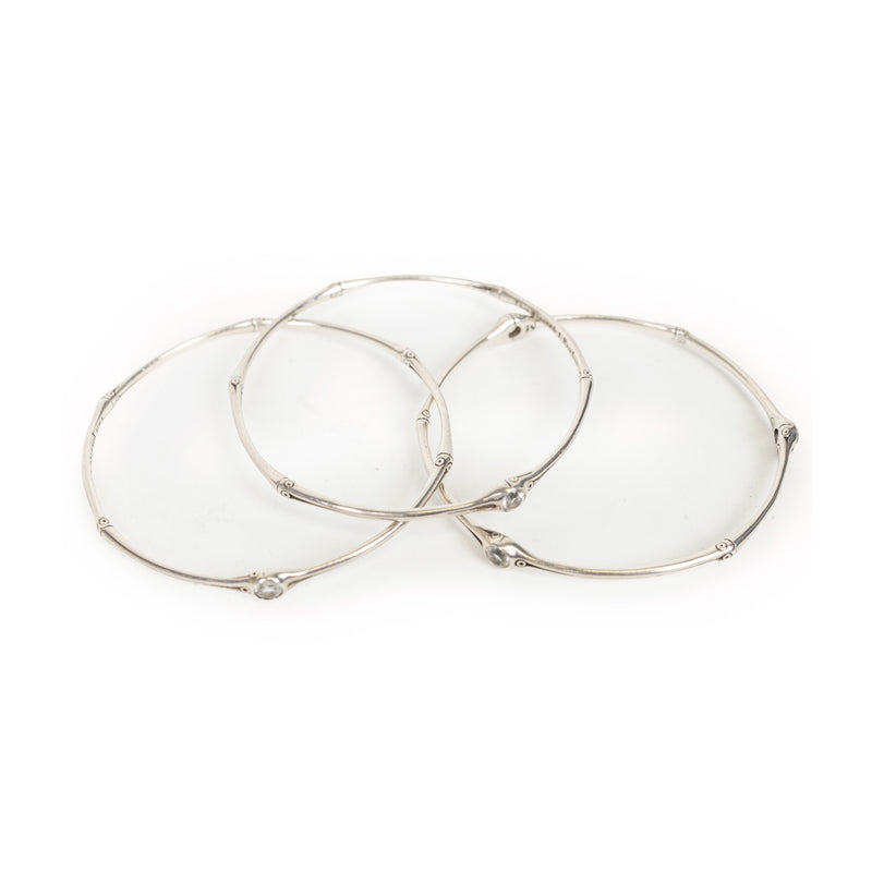 John Hardy Silver 3-Bangle Bracelet Set