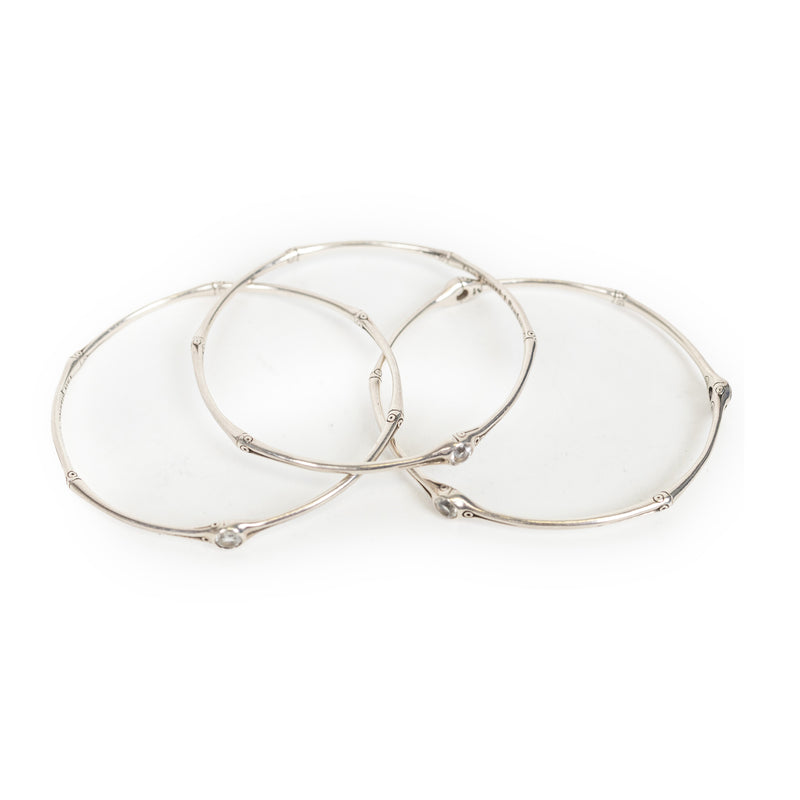 John Hardy Silver 3-Bangle Bracelet Set