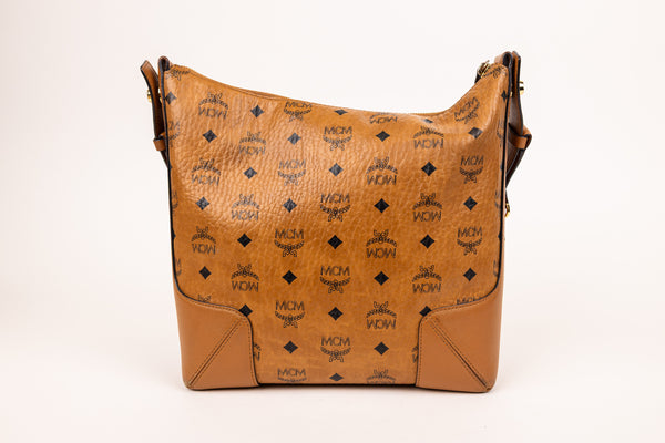 MCM Tan Coated Canvas Klara Hobo Bag
