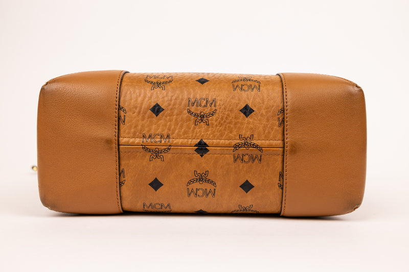 MCM Tan Coated Canvas Klara Hobo Bag