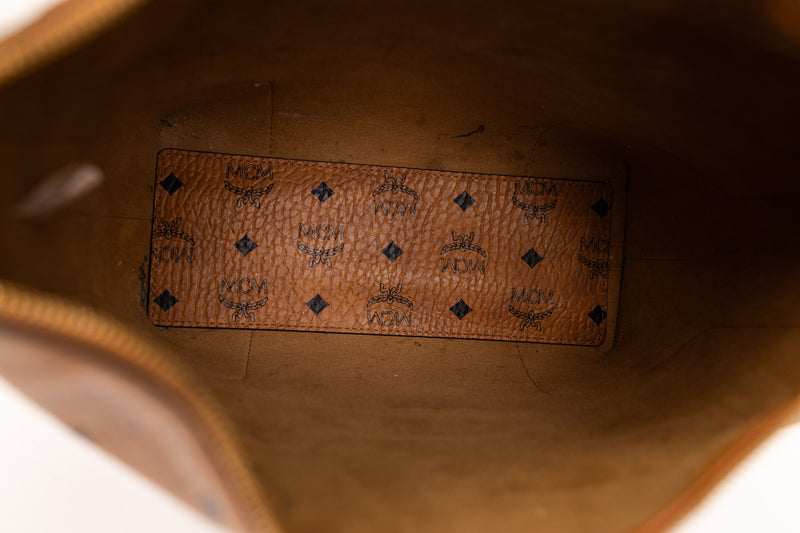 MCM Tan Coated Canvas Klara Hobo Bag