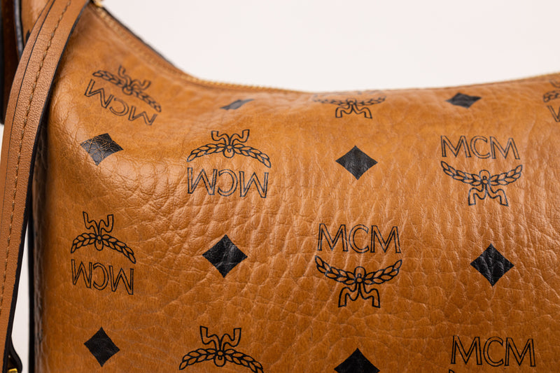 MCM Tan Coated Canvas Klara Hobo Bag