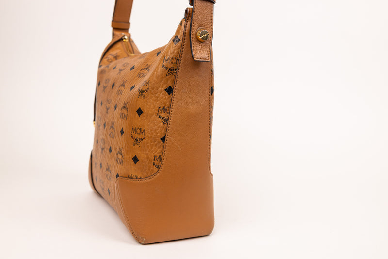 MCM Tan Coated Canvas Klara Hobo Bag