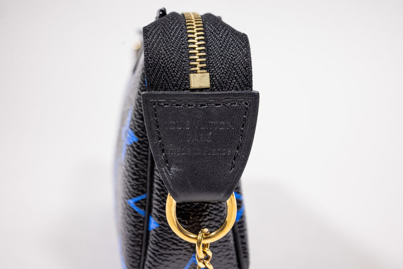 Louis Vuitton Blue and Black Monogram Digital Mini Pochette Handbag