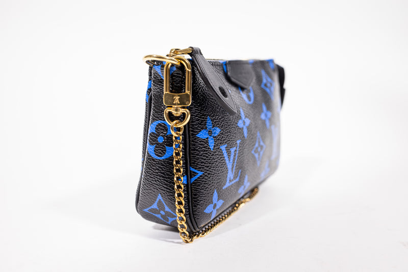 Louis Vuitton Blue and Black Monogram Digital Mini Pochette Handbag