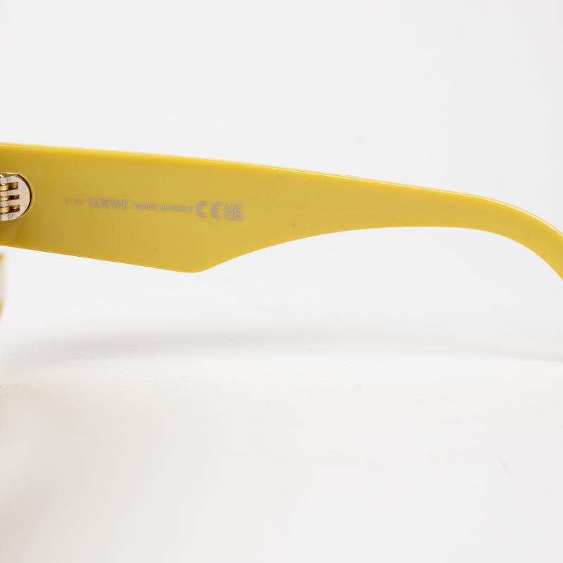 Loewe Yellow Rectangular Sunglasses with Gold Hardware