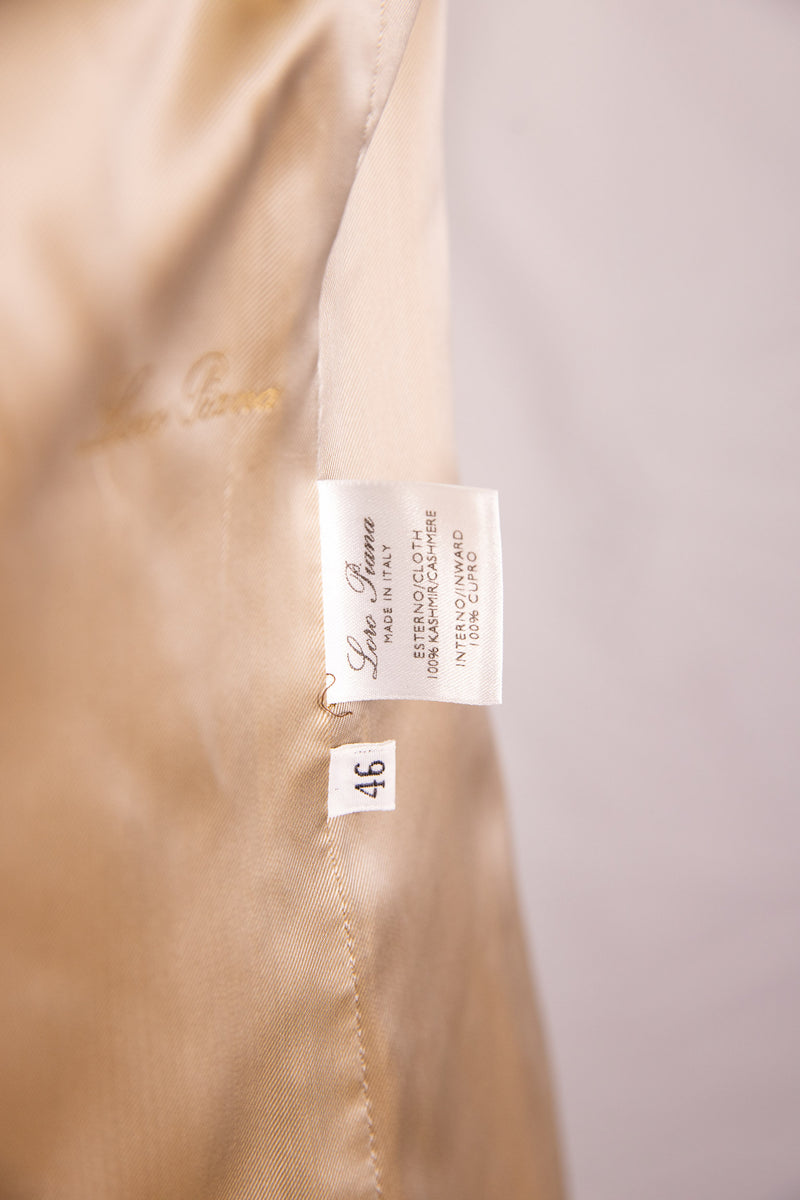 Loro Piana Tan Camel Cashmere Peacoat Size 46