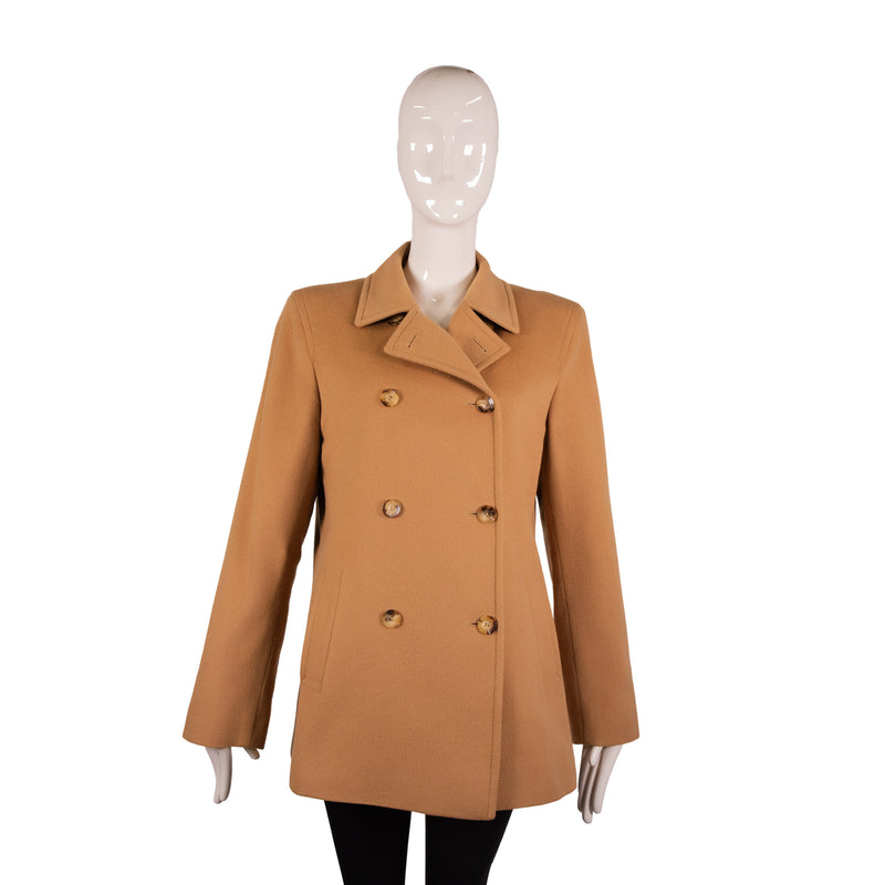 Loro Piana Tan Camel Cashmere Peacoat Size 46