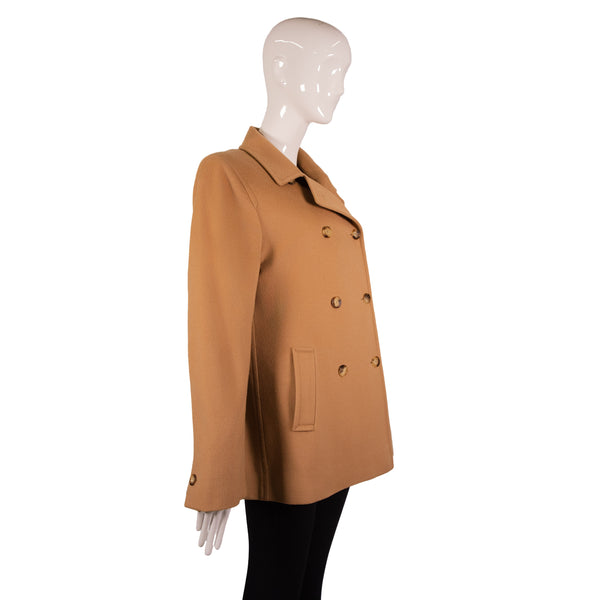 Loro Piana Tan Camel Cashmere Peacoat Size 46