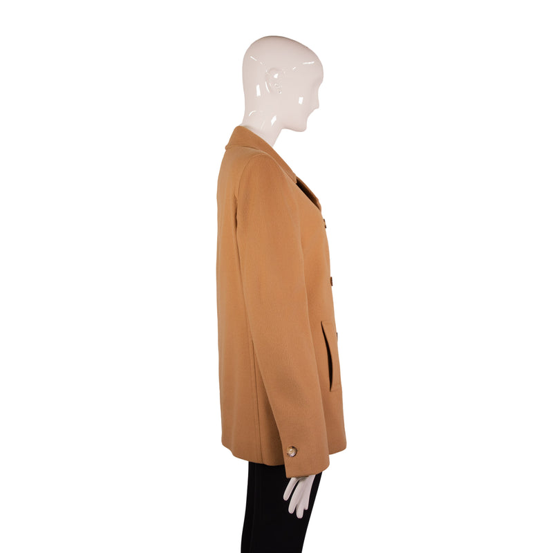 Loro Piana Tan Camel Cashmere Peacoat Size 46