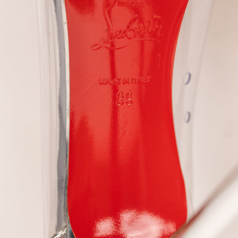 Christian Louboutin PVC Spike Silver Metallic Pumps Size 38