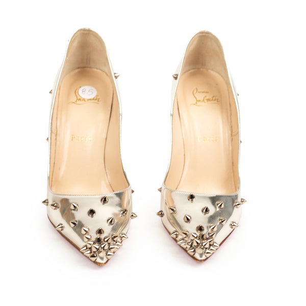Christian Louboutin Silver Spike Heels 38.5