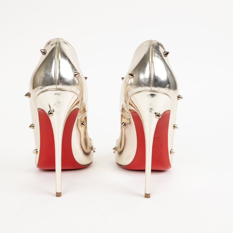 Christian Louboutin Silver Spike Heels 38.5