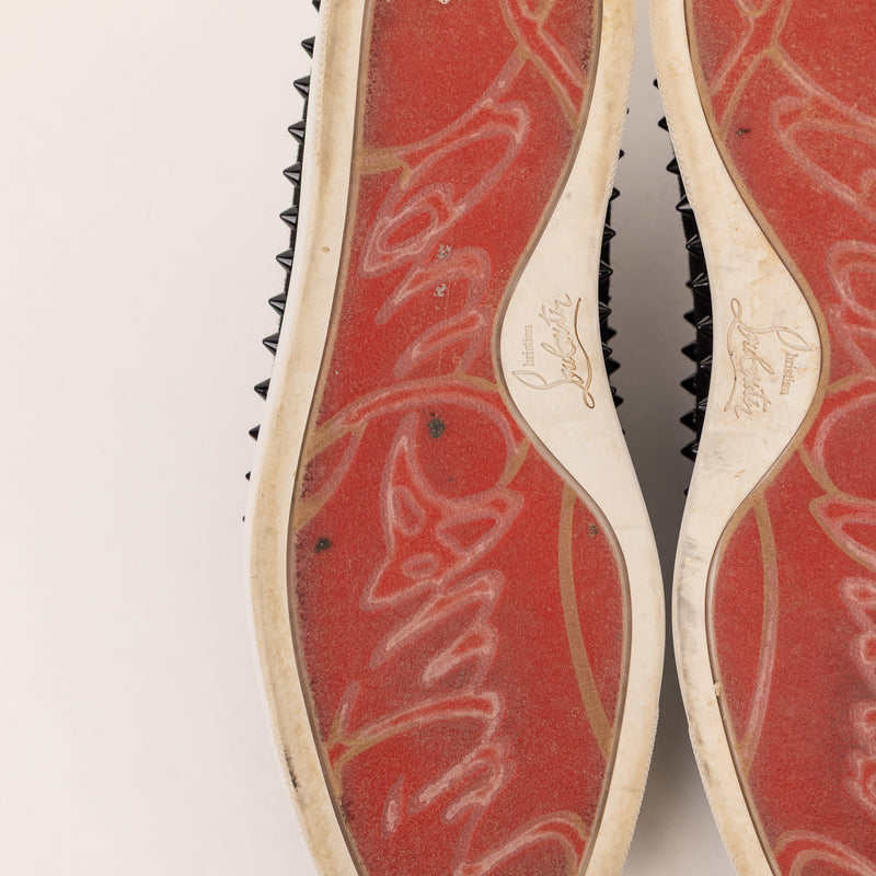 Christian Louboutin Velvet Studded Slip Black Men’s Shoes