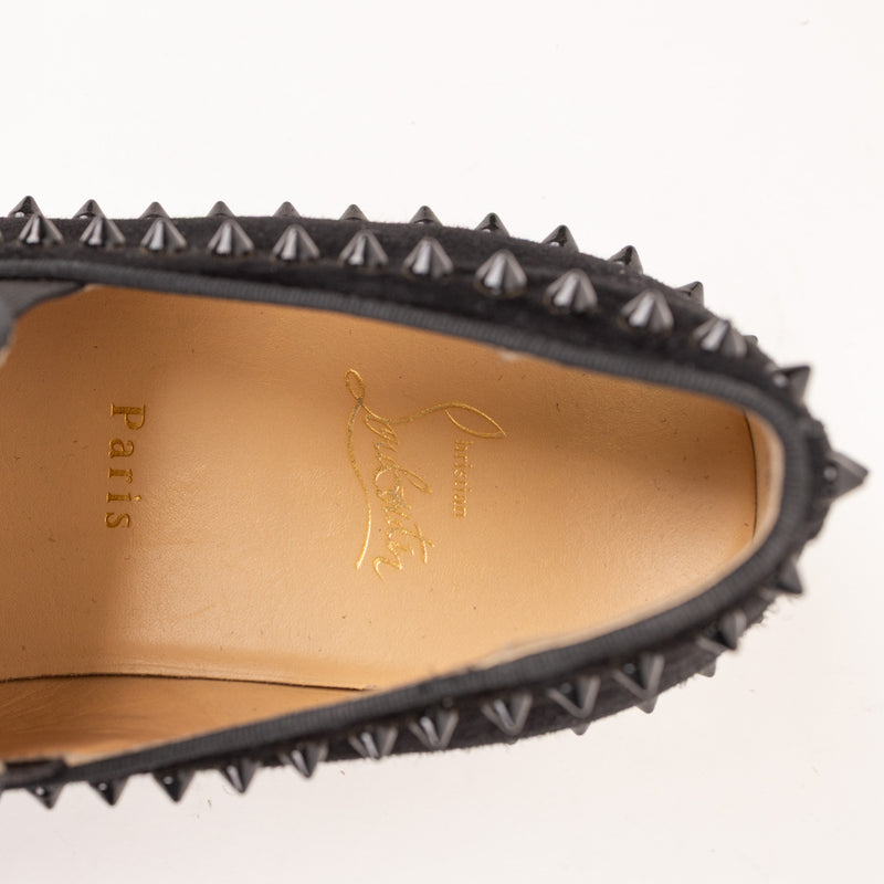 Christian Louboutin Velvet Studded Slip Black Men’s Shoes