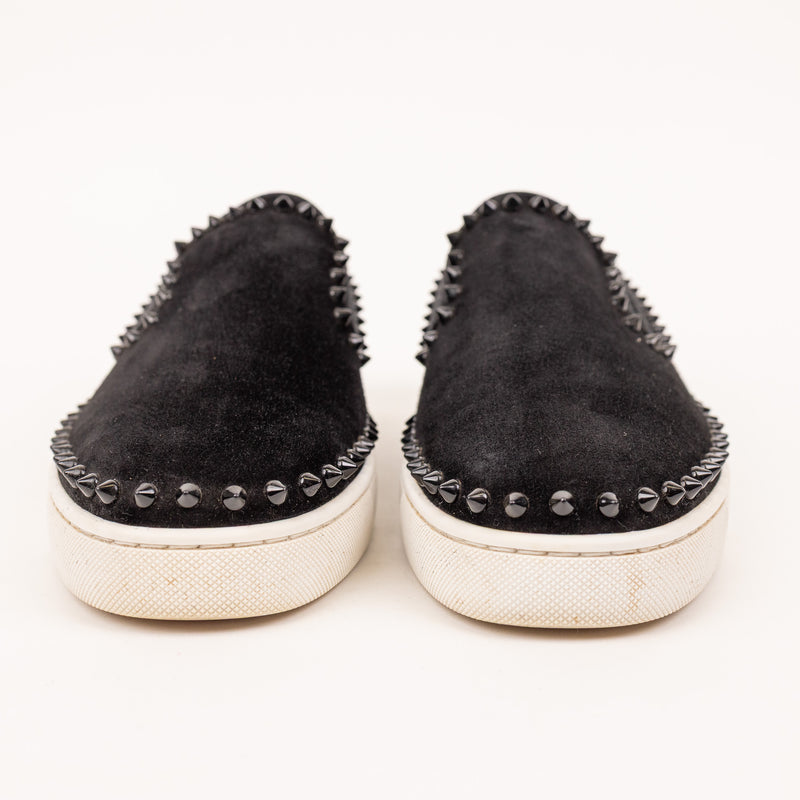 Christian Louboutin Velvet Studded Slip Black Men’s Shoes
