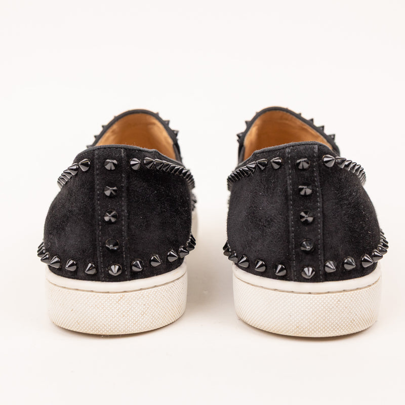 Christian Louboutin Velvet Studded Slip Black Men’s Shoes