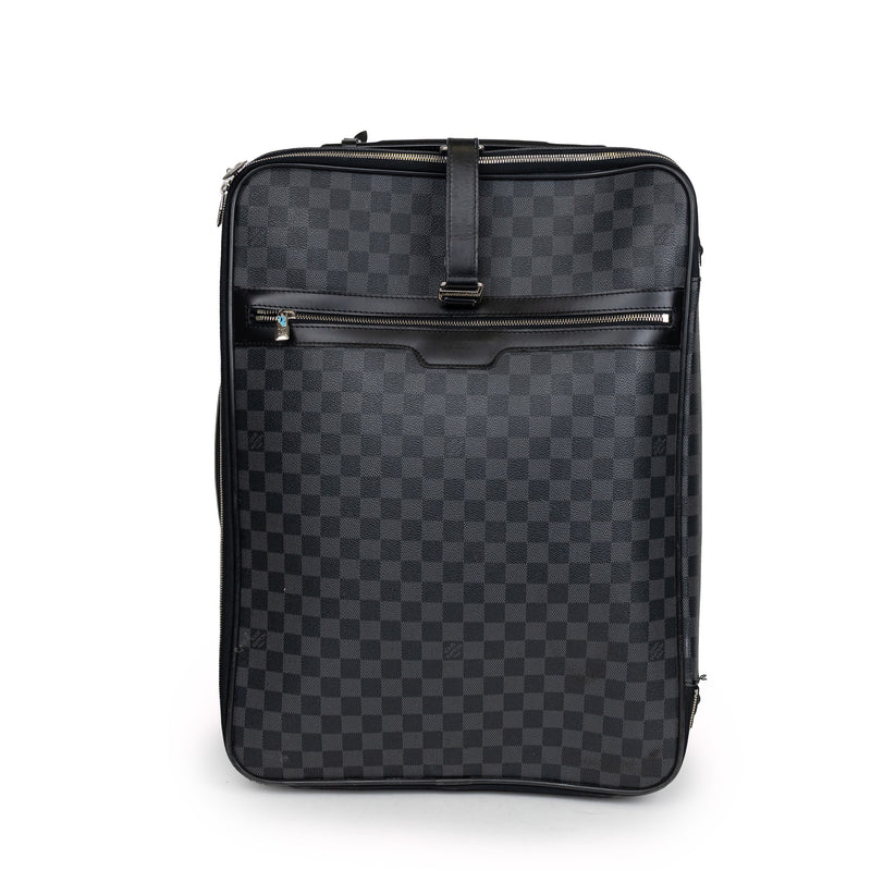Louis Vuitton Black Gray Damier Graphite Pegase 55cm Rolling Luggage