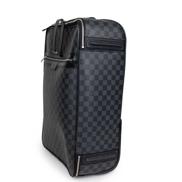 Louis Vuitton Black Gray Damier Graphite Pegase 55cm Rolling Luggage