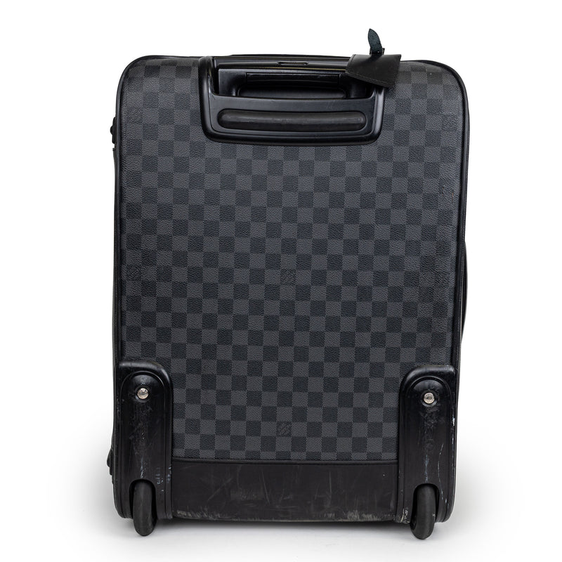 Louis Vuitton Black Gray Damier Graphite Pegase 55cm Rolling Luggage