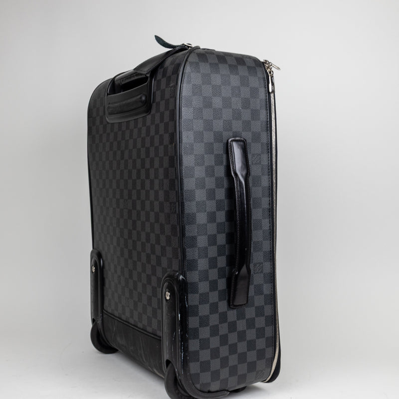 Louis Vuitton Black Gray Damier Graphite Pegase 55cm Rolling Luggage