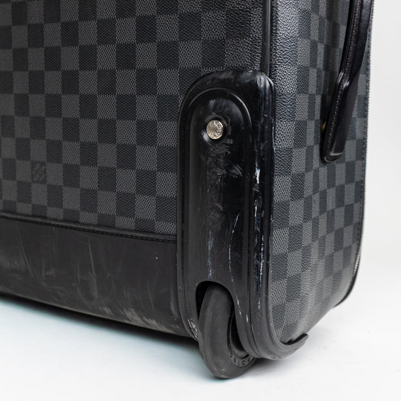 Louis Vuitton Black Gray Damier Graphite Pegase 55cm Rolling Luggage