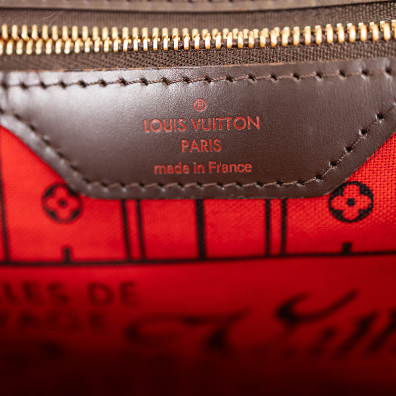 Louis Vuitton Brown Damier Ebene Neverfull MM Tote Bag